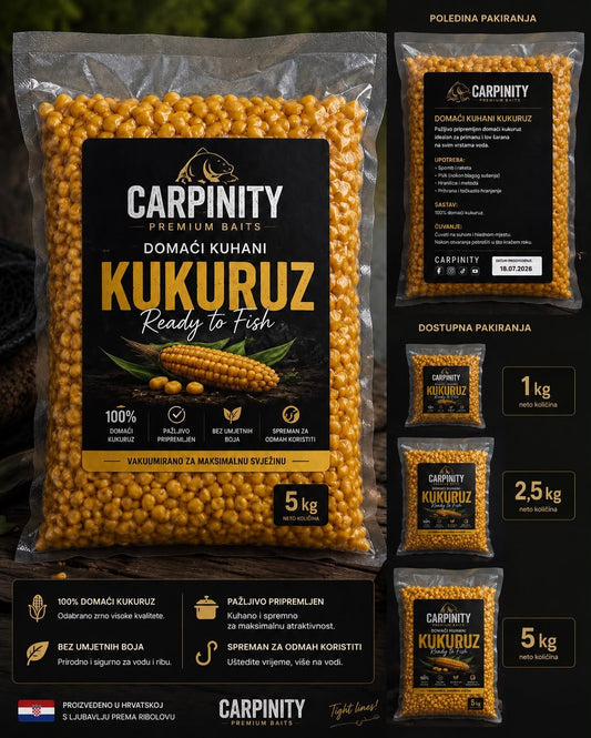 Domaći kuhani kukuruz za ribolov - Carpinity